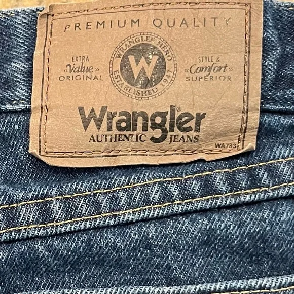 Mens Wrangler Denim Jeans Blue Relaxed Fit Size 34x29 - Picture 3 of 8